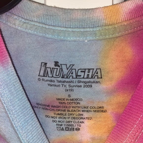 Forever 21 InuYasha Anime Tie-Dyed T-Shirt, Size: Juniors S, Pink Multicolor - Picture 5 of 5